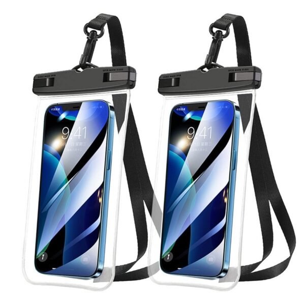 2 capa celular bolsa case a prova d'água transparente cor universal praia piscina viajar promoção