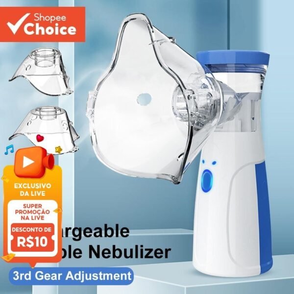 Máquina portátil nebulizadora para crianças adultas atomizador inalador de asma (enviado sem baterias)