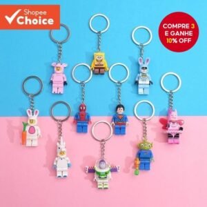 1PCS Super Hero PVC Figura Doll Spiderman Buzz Lightyear Batman Blocos De Construção Keychain Ornamento Pingente