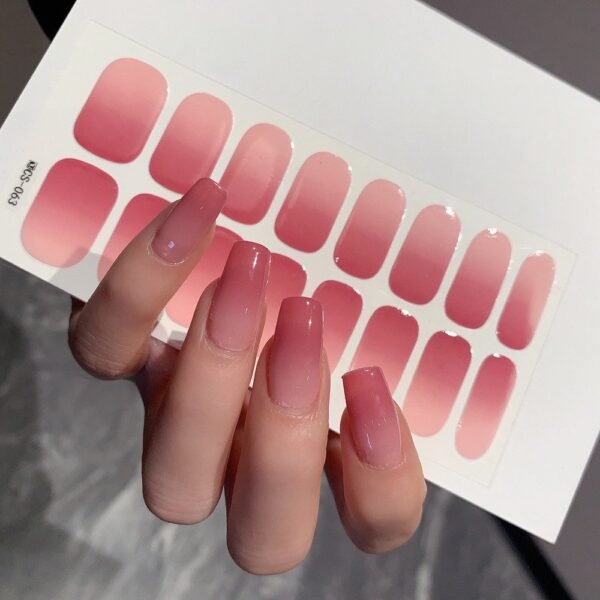 De unhas nuas autocolantes simples manicure cor sólida sem necessidade assar novo estilo ultravioleta