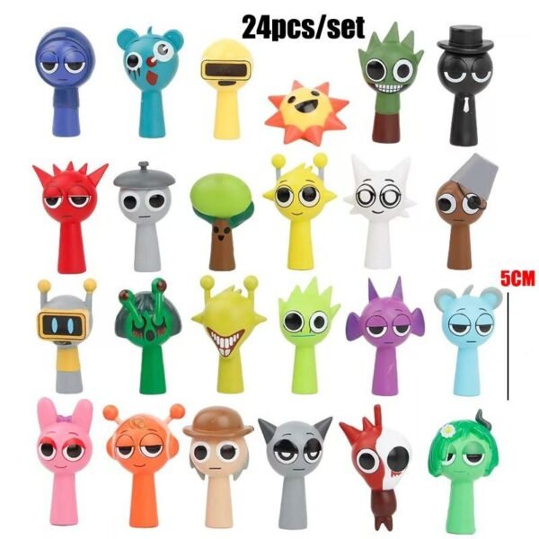 Sprunki toys 24 unidades/conjunto incredibox action figure simon raddy jevin modelo colecionável