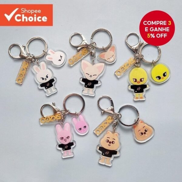 Stray Kids Cartoon Skzoo Acrílico Chaveiro De Dupla Face Acessórios Para Pingente Periférico De Jóias