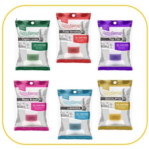 Kit 10 Unidades Gel Sanitário Fragrância  Eucalipto Quim Aroma