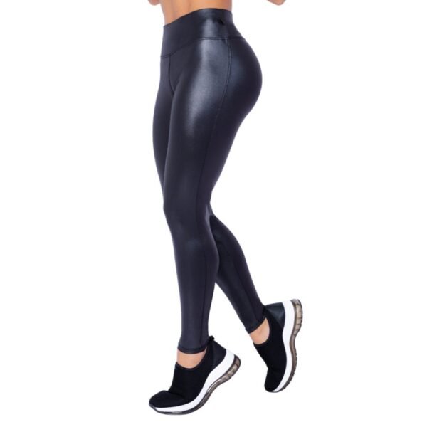 Calça Legging Suplex Cirrê Lycra Couro Cintura Alta