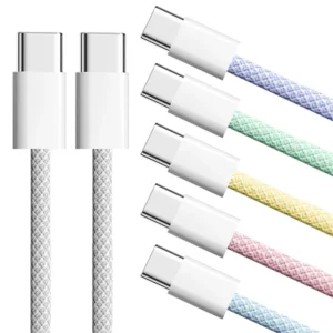 60w pd usb c cabo de carregamento rápido para iphone 15 16 pro max plus samsung moto oppo xiaomi redmi duplo tipo trançado 2m