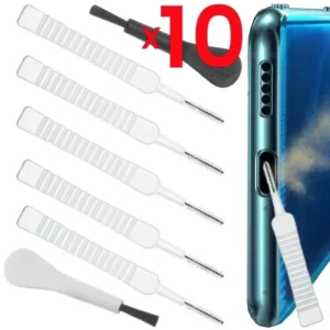 10-1 pces porta de carregamento poeira plug com escova limpeza para iphone 15 14 13 12 pro max plus samsung xiaomi ios tipo c conjunto