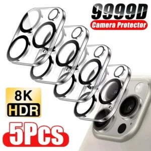 5 pçs protetor de lente da câmera vidro para iphone 15 11 12 14 pro max mini película protetora 13 16 plus