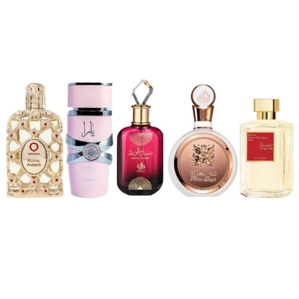 Kit 5 perfumes arabe feminino de qualidade essencia concentrada grife alta fixação refil spray