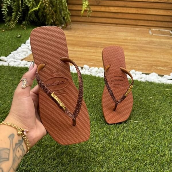 Chinelos feminino havanas glitter elegância e sofisticação em cada detalhe