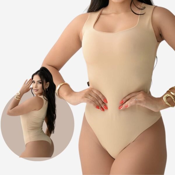 Body modelador bori feminino regata alça larga forro duplo