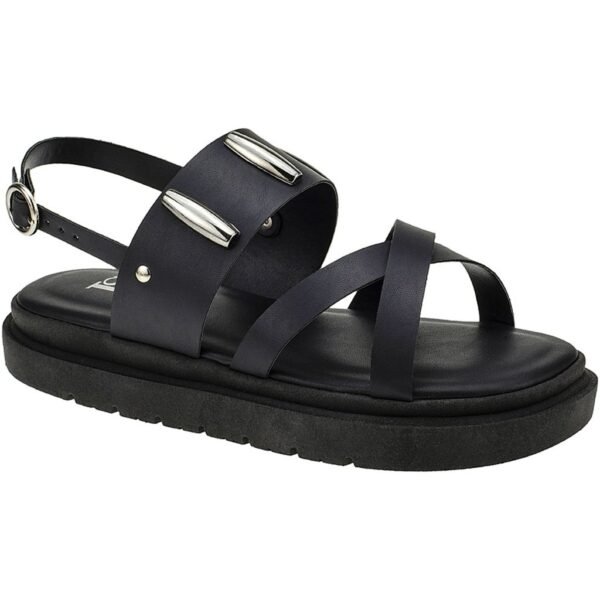 Papete flatform com fivela enfeite rebite sandalia confort super macia confortável 1586