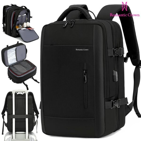 Romantic crown mochila de viagem masculina e feminina impermeável reforçada executiva para notebook