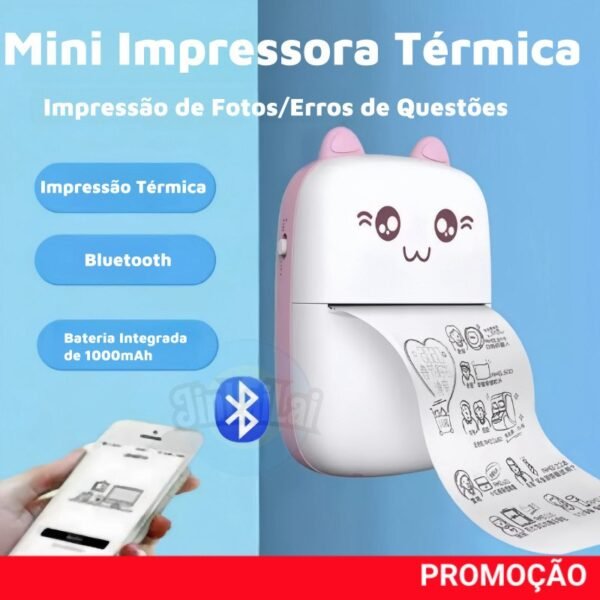 Mini impressora térmica portátil de bolso sem fio fotos notas bluetooth imagem para xiaomi android