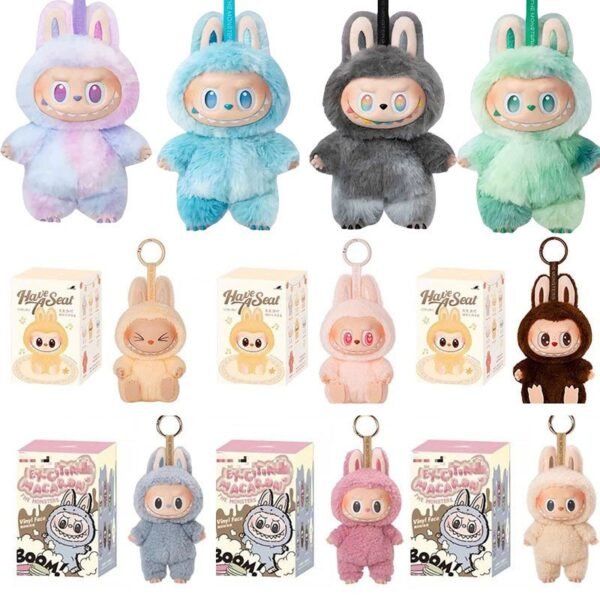 Labubu os monstros emocionante macaron mistério anime figura vinil face série chaveiro crianças presente de brinquedos