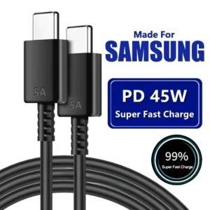 5a 45w pd usb-c cabo de carregamento super rápido tipo-c para samsung s21 fe s22 plus s23 s24 ultra nota 20 a14 a15 a33 a34 a53 a54 a55