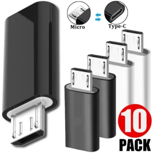 10-1 pces micro usb fêmea para tipo c macho adaptador otg conversor micro-b usb-c conector de cabo carregador telefone samsung