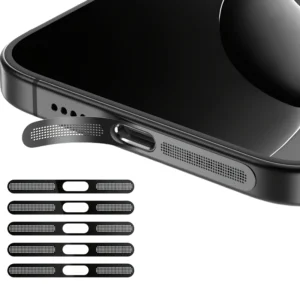 5 pçs metal à prova de poeira net adesivo para iphone 16 pro 15 14 13 12 série fone ouvido alto-falante buraco anti-poeira malha protetor compatível
