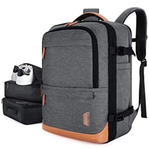 Mochila de viagem para laptop bagsmart, expansível aprovada por companhias aéreas 40 l com organizadores embalagem, cinza, 47cm*31cm*15.5cm