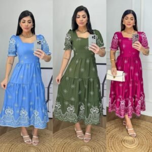 Vestido feminino elegante midi luxo estampado lastex nas costas moda cristiana