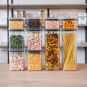 10 potes herméticos em acrílico cristal para cozinha empilhável organizador mantimentos amobox