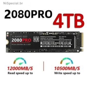 [nis] disco rígido ssd de 4 tb estado sólido 2080pro naff m . 2 nvme pcie 4.0 leitura máxima 12000 mb/s interno pa