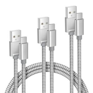 Elebase cabo de carregamento usb-c para iphone 16 15 pro max, pacote com 3 unidades, alimentação usbc ipad mini air, airpods 4, samsung galaxy s25 s24 s23