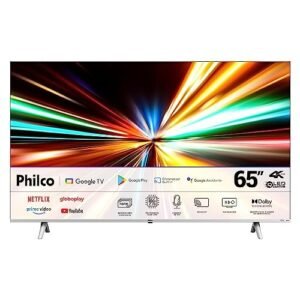 Fast smart tv qled 65'', ultra hd 4k, ptv65g3bgtssbl, philco, dolby vision, atmos, google tv, eye protection