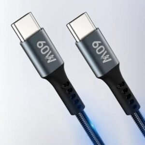 Cabo usb-c 2 metros tipo c turbo 60w ultra rapido nylon trançado e reforçado android iphone notebook tablet qualidade premium carregamento transferência de dados