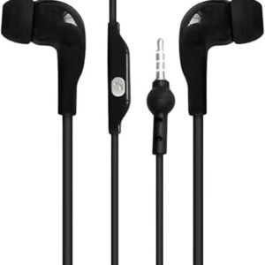 Fone de ouvido com microfone, conexão p2 3.5mm, controle multifunção, compatível celular e pc, preto