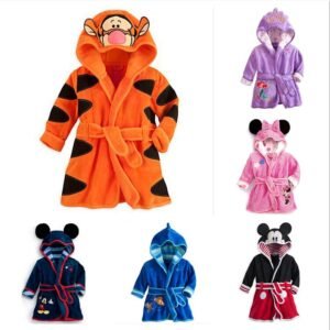 0-5 anos de idade pijama banho casa confortável com cinto no outono e inverno
