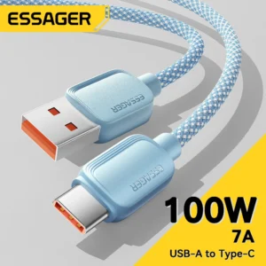 Essager 7a 100w usb tipo c cabo para huawei honor 88w pd carregador de carregamento rápido um dados xiaomi oneplus samsung
