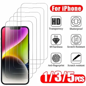 1/3/5pcs hd película para iphone 16 17 pro max 16e 15 14 13 12 filme protetor de tela 11 mini vidro temperado glass