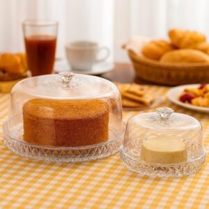 Kit boleira e queijeira glamour acrílico com tampa mesa posta decoração