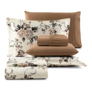 Kit cobre leito casal queen 6 peças tecido 100% algodão colcha piquet de luxo estampado queem jogo cama quenn