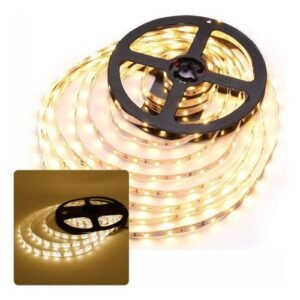 Fita led 3528 5m 60leds/m 3000k branco quente bq 12v cozinha - moveis sancas de gesso cabeceiras