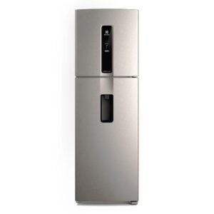 Geladeira electrolux frost free inverter 409l água na porta com autosense duplex inox look (iw46s)