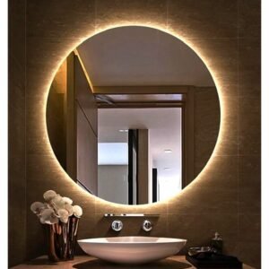Espelho de led sem fio redondo grande decorativo banheiro decoração lavabo parede