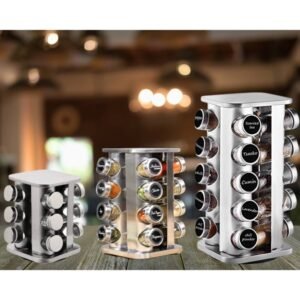 Porta tempero quadrado tamanhos 12 16 20 inox potes frasco vidro tampa rotativo caneta etiqueta