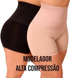 Bermuda modeladora anágua cinta short feminino modelador alta compressão reduz medidas pos parto