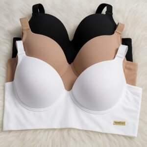 Kit c/3 sutiã básico reforçado de microfibra com bojo do p ao gg promoção