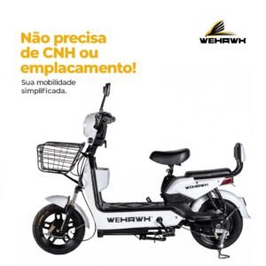 Bicicleta elétrica 500w wehawk wx-03 basket – bateria 48v 12ah removivel