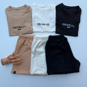 Kit 3 conjunto feminino short de moletom cropped basico para o dia a moletinho