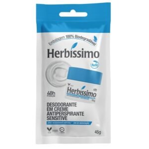 Sachê refil desodorante creme antitranspirante herbissimo sensitive 45g