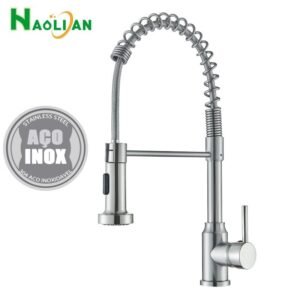 Torneira cozinha gourmet monocomando com spray extensor 304 inox (bancada)