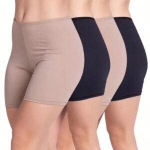 Kit 4 bermuda short plus size anagua feminino segunda pele saiote vestido microfibra lingerie moda