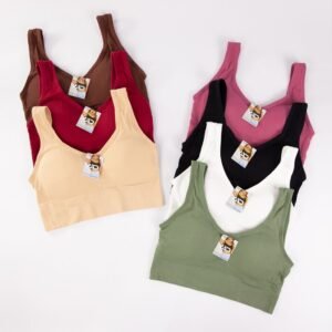 Jcolour kit 2 sutia top com bojo sem costura confortavel fitness e academia cores sortidas