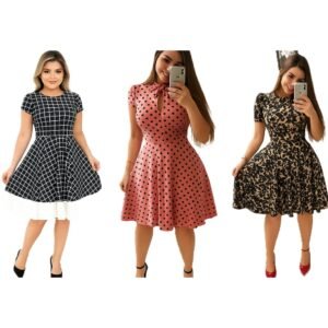 Vestido oncinha moda evangélica soltinho estampado social midi ou saia estampada rodada soltinha na promoção