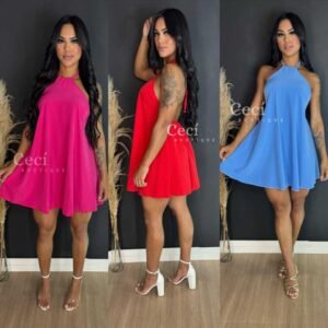 Vestido midi soltinho costas nua sem bojo super sex