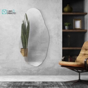 Espelho organico 80 90 115cm grande moderno super lançamento em promoção com suporte
