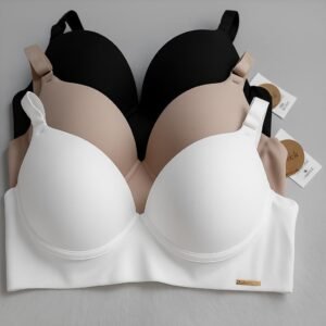 Kit com 3 peças de sutiãs bojo básico reforçado microfibra conforto diario sustenção lingerie